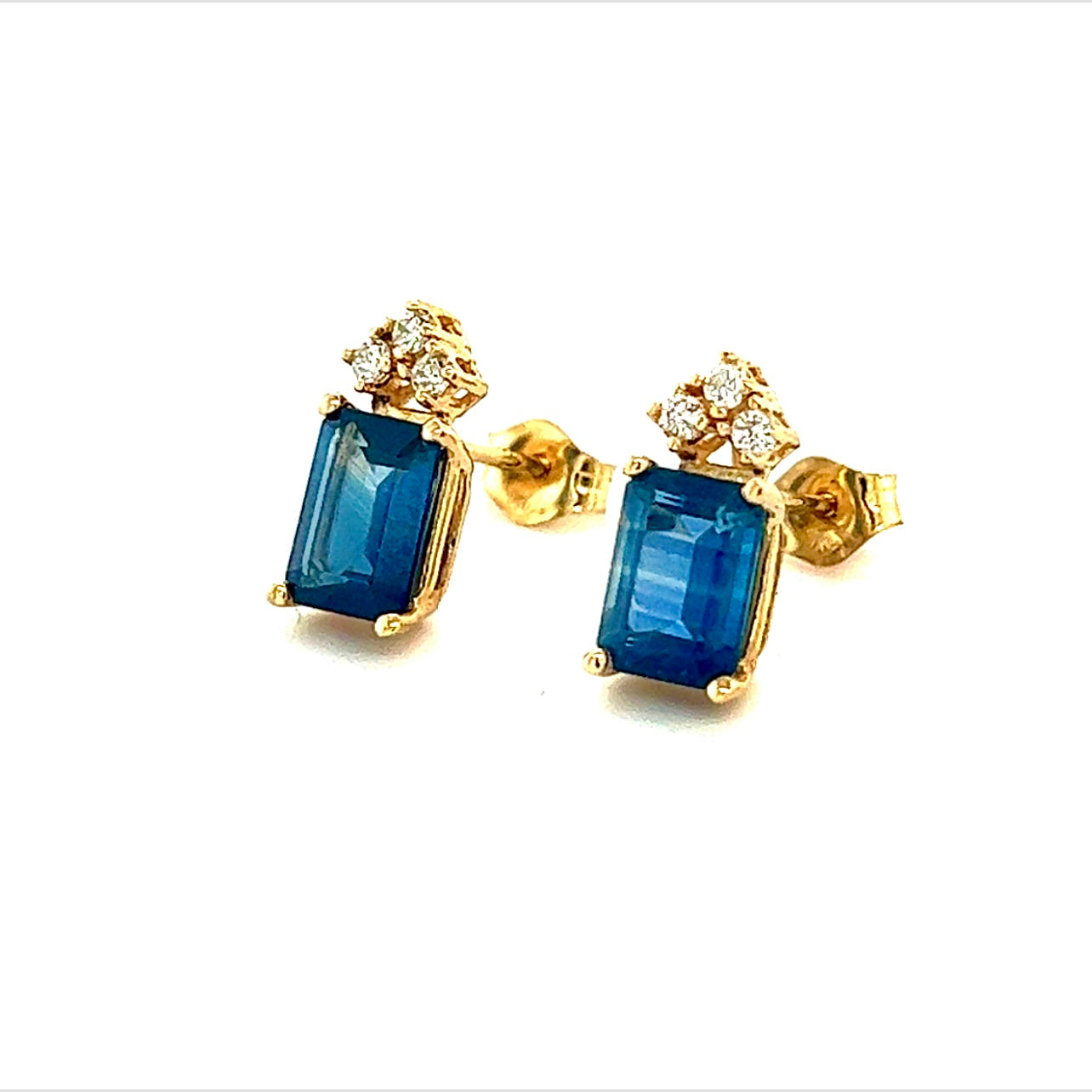 Natural Sapphire Diamond Earrings 14k Gold 2.14 TCW Certified $2,950 121247 - Certified Fine Jewelry