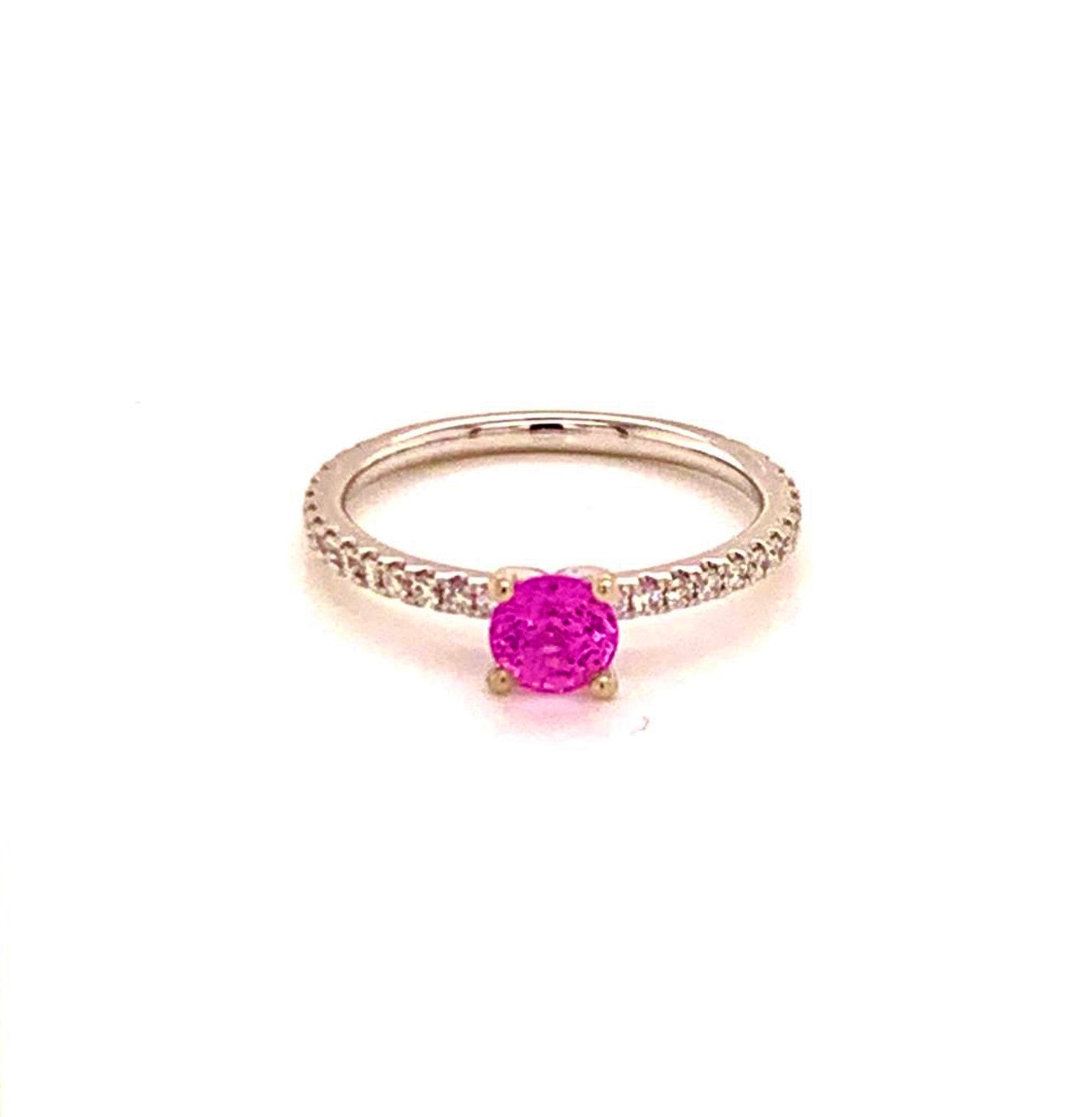 Diamond Tourmaline Rubellite Ring 6.5 18k Gold 1.04 TCW Certified $1,550 821768 - Certified Fine Jewelry