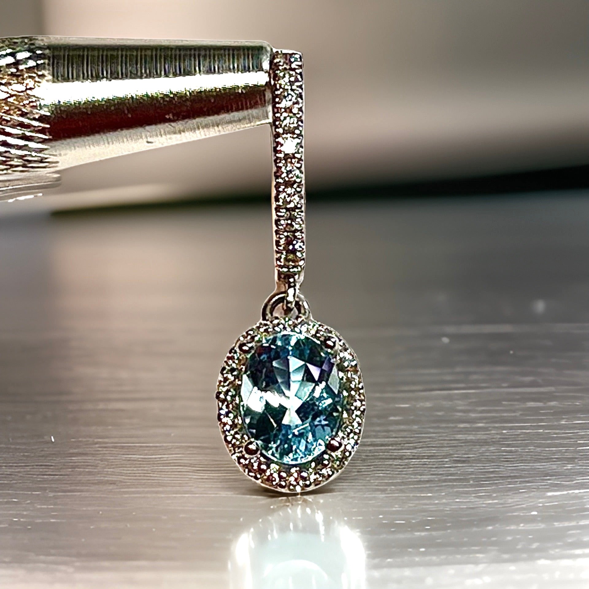 Natural Aquamarine Diamond Dangle Earrings 14k W Gold 2.55 TCW Certified $4,950 211358 - Certified Fine Jewelry