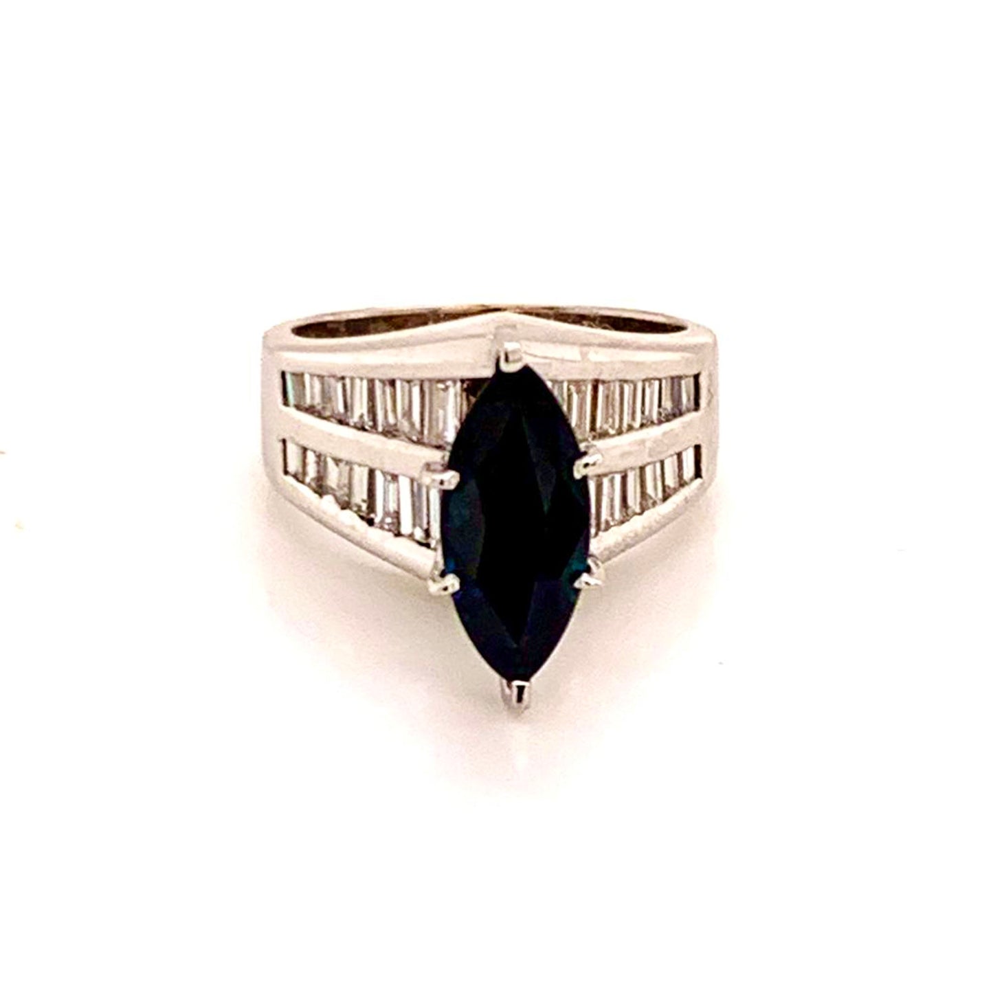 Diamond Sapphire Ring 14k Gold 2.60 TCW Women Certified $3,700 911204 - Certified Fine Jewelry