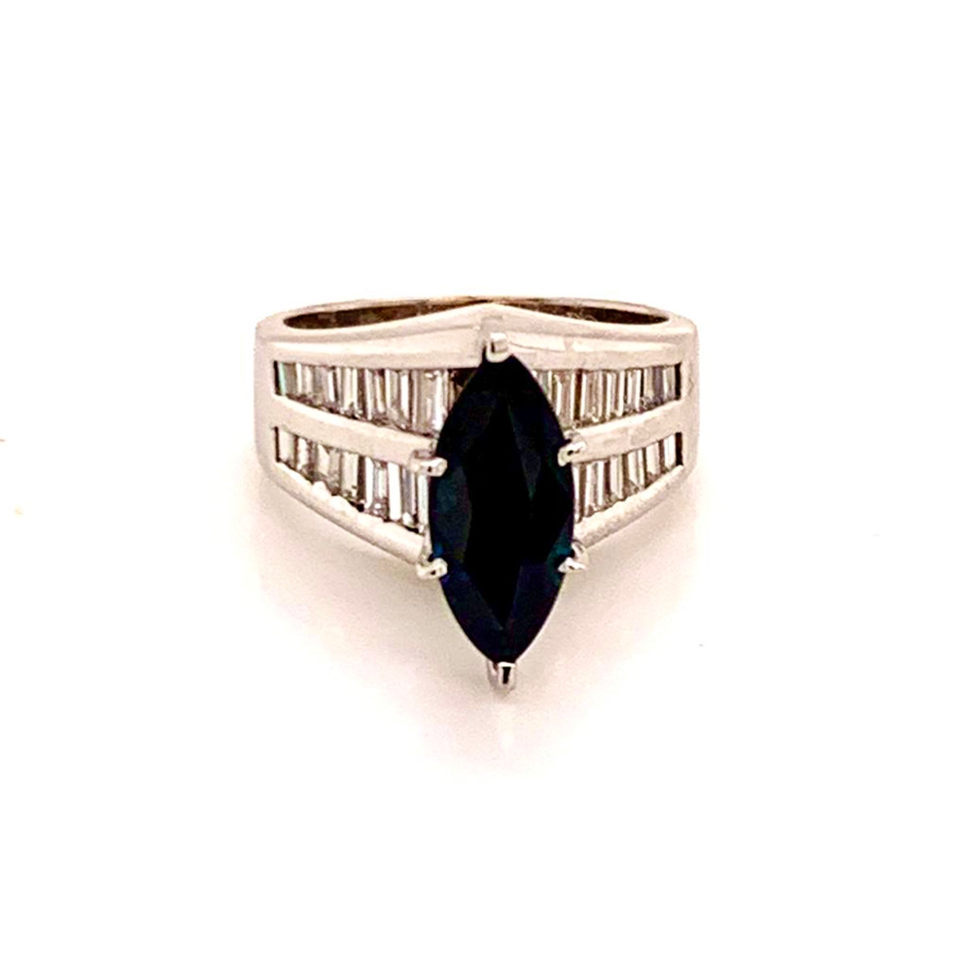 Diamond Sapphire Ring 14k Gold 2.60 TCW Women Certified $3,700 911204 - Certified Fine Jewelry