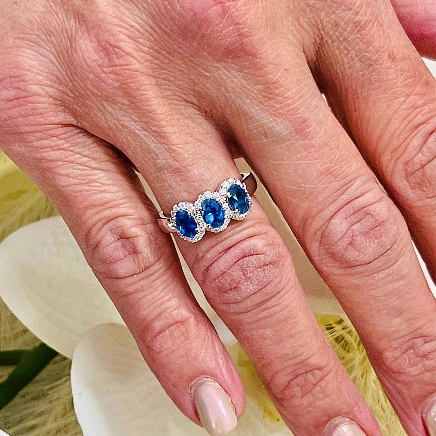 Natural Sapphire Diamond Ring 7 14k W Gold 1.67 TCW Certified $4,975 218113 - Certified Fine Jewelry