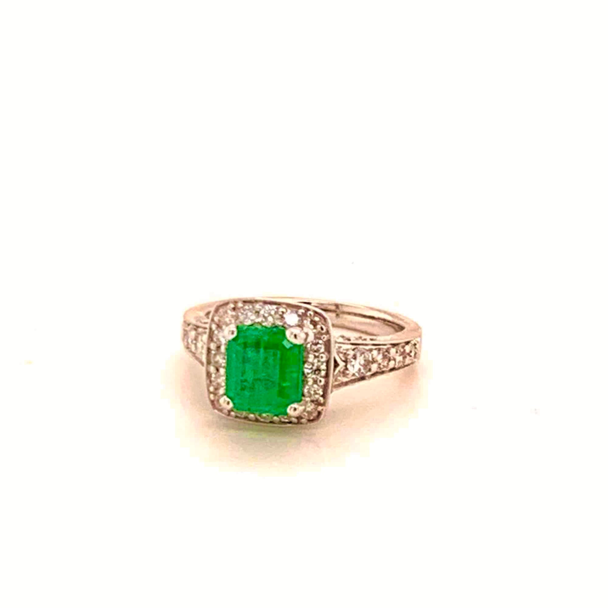 Diamond Emerald Ring 14k Gold 1.40 TCW Certified $4,950 920938 - Certified Fine Jewelry