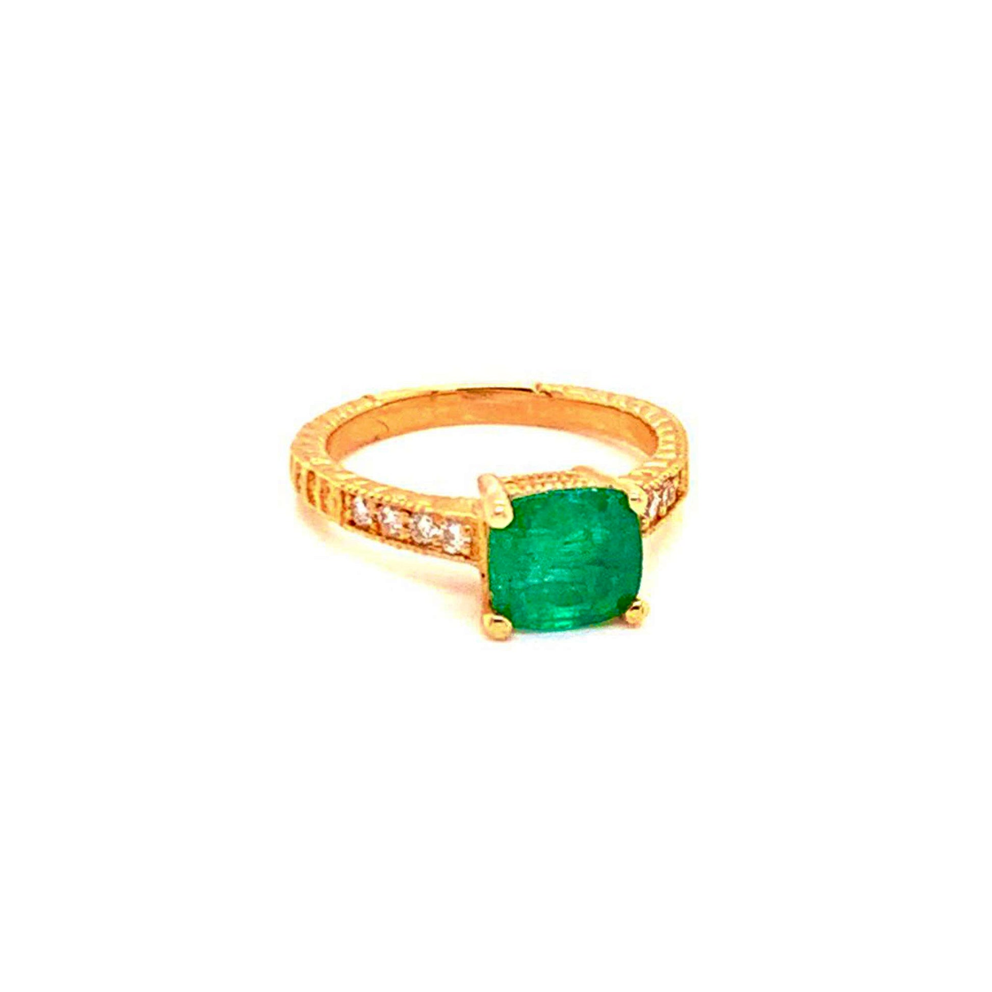 Diamond Emerald Ring 14k Gold 2.01 TCW Women Certified $3,950 914185 - Certified Fine Jewelry