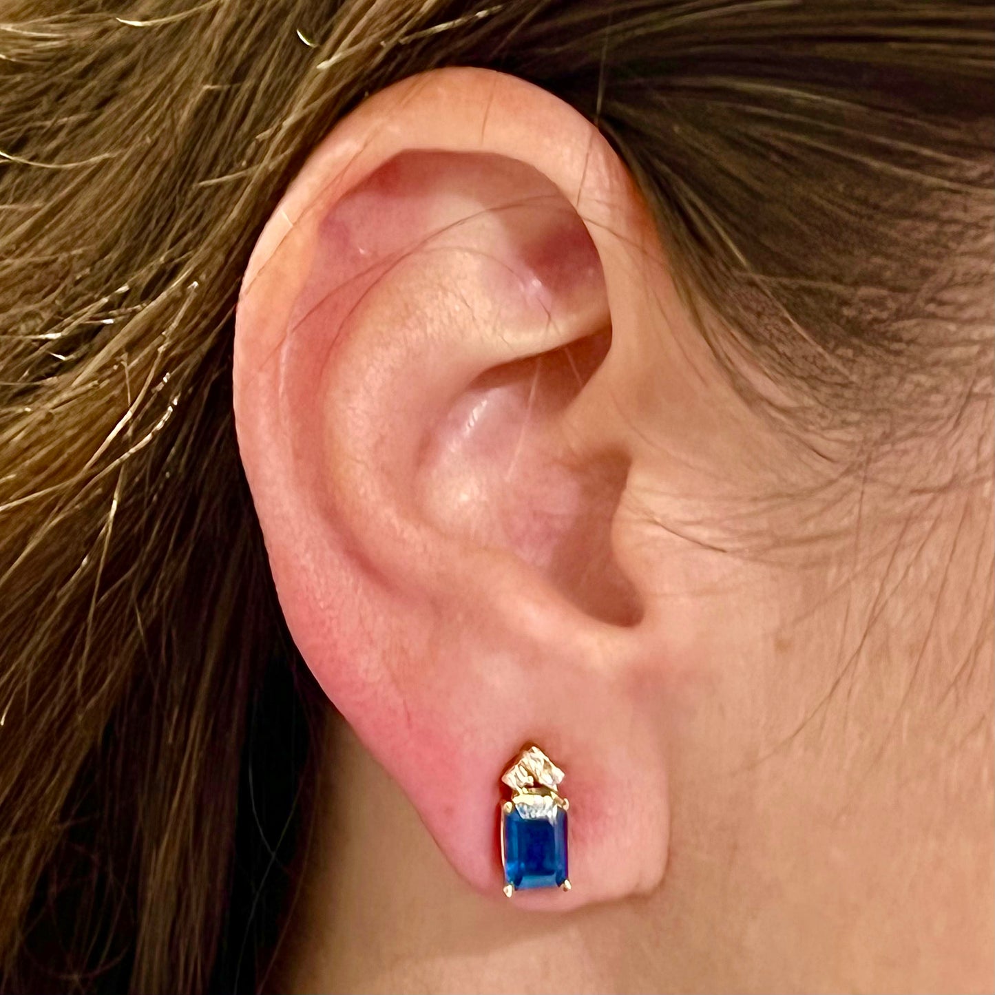 Natural Sapphire Diamond Earrings 14k Gold 2.14 TCW Certified $2,950 121247 - Certified Fine Jewelry