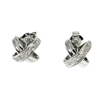 Diamond Stud Earrings 14k Gold"X" Certified $995 820694 - Certified Fine Jewelry