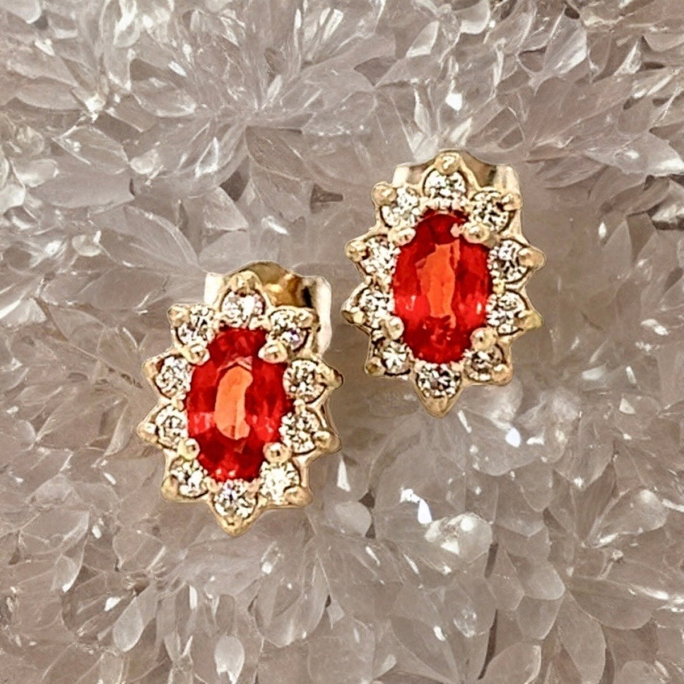 Natural Sapphire Diamond Stud Earrings 14k Gold 0.70 TCW Certified $2,450 215608 - Certified Fine Jewelry