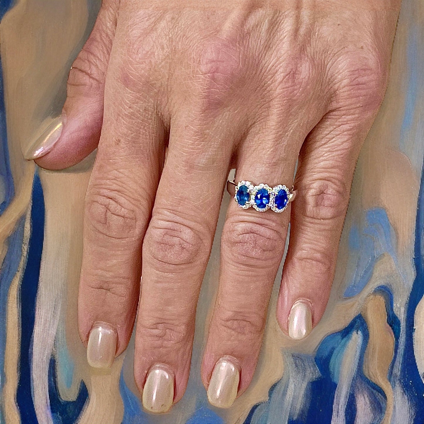 Natural Sapphire Diamond Ring 7 14k W Gold 1.67 TCW Certified $4,975 218113 - Certified Fine Jewelry