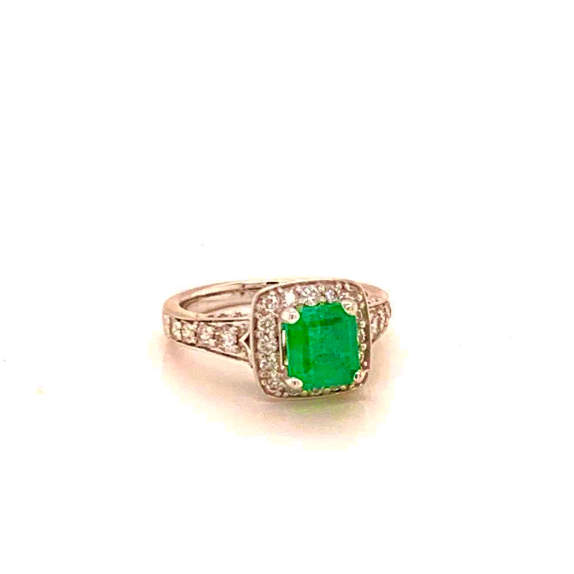Diamond Emerald Ring 14k Gold 1.40 TCW Certified $4,950 920938 - Certified Fine Jewelry