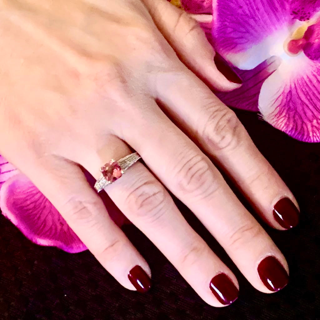 Diamond Pink Tourmaline Rubellite Ring 6.5 14k Gold 2.45 Tcw Certified $3,700 912289 - Certified Fine Jewelry