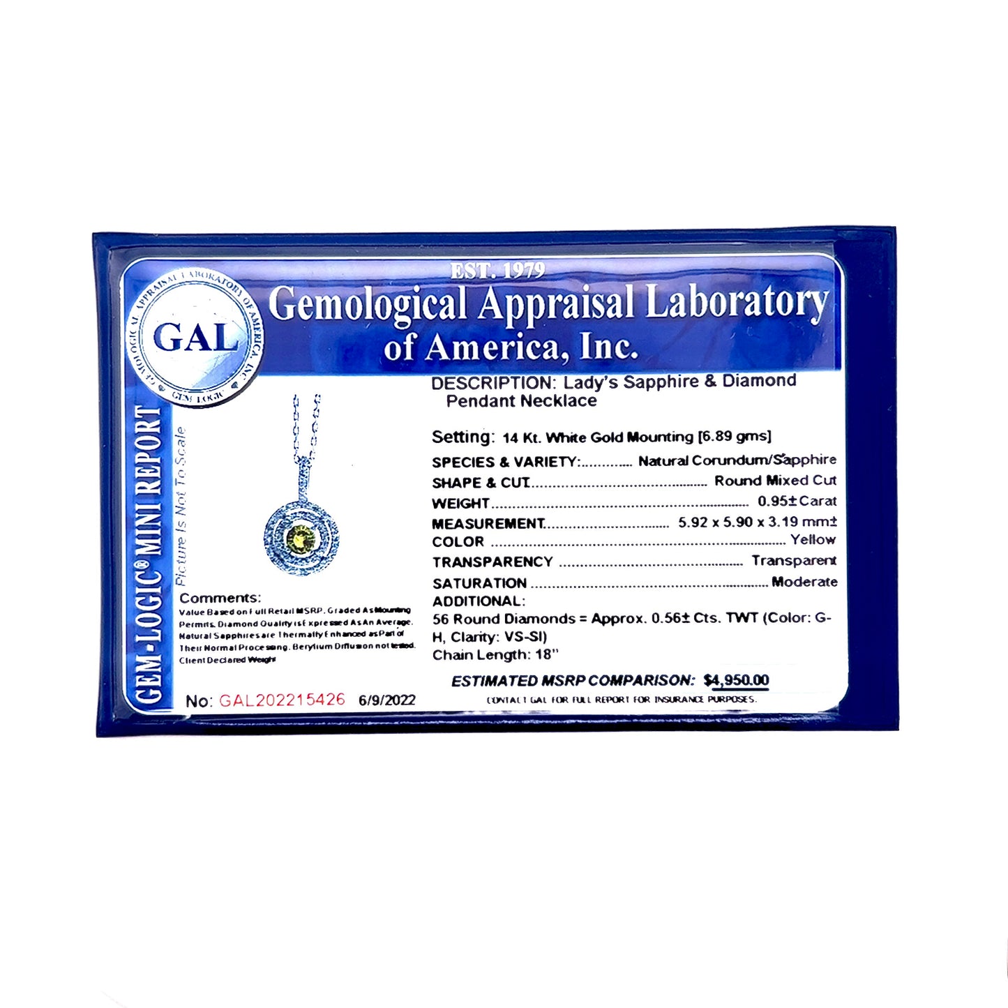 Natural Sapphire Diamond Necklace 18" 14k Gold 1.51 TCW Certified $4,950 215426 - Certified Fine Jewelry