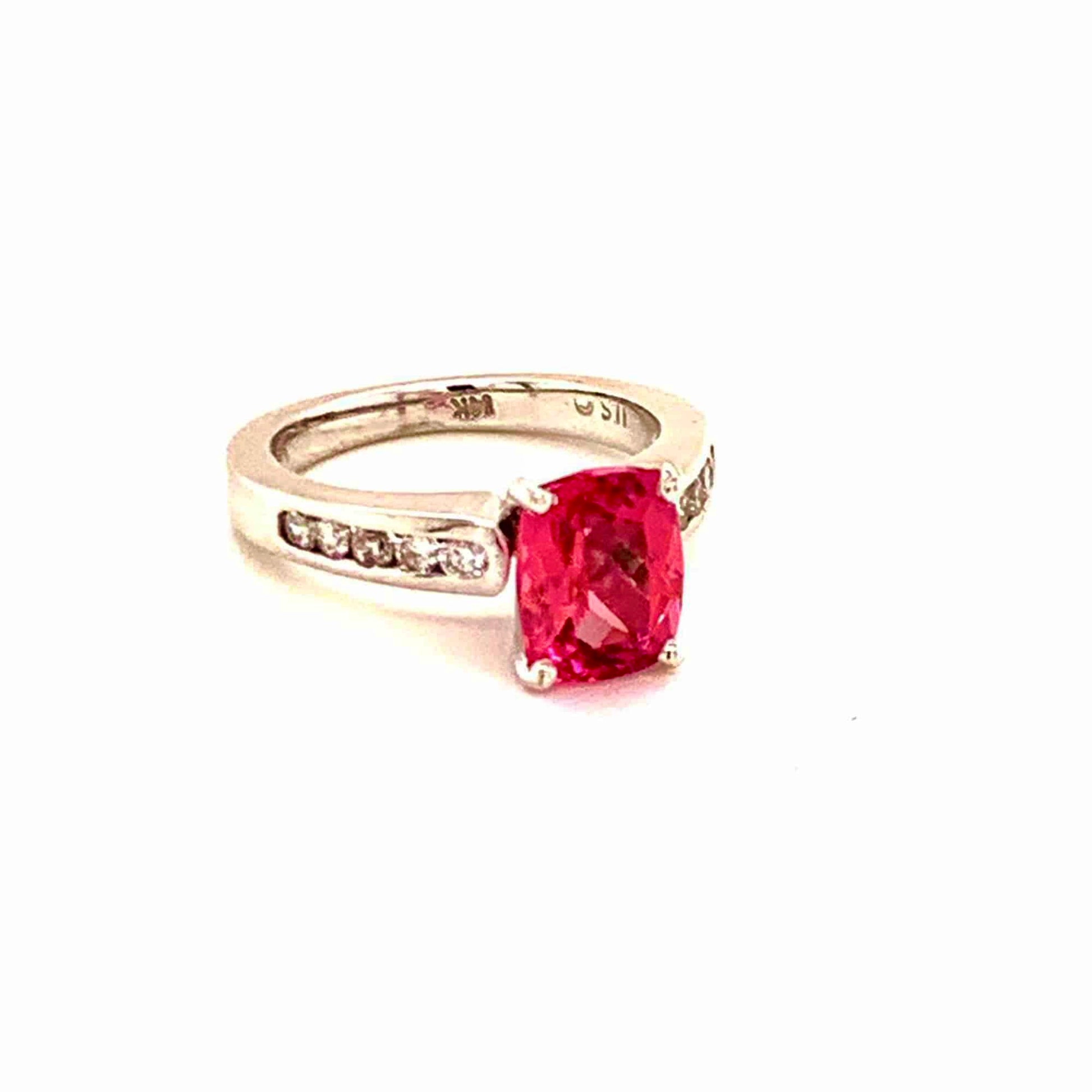 Diamond Rubellite Tourmaline Ring 3 TCW 14k Gold Certified $3,450 912277 - Certified Fine Jewelry