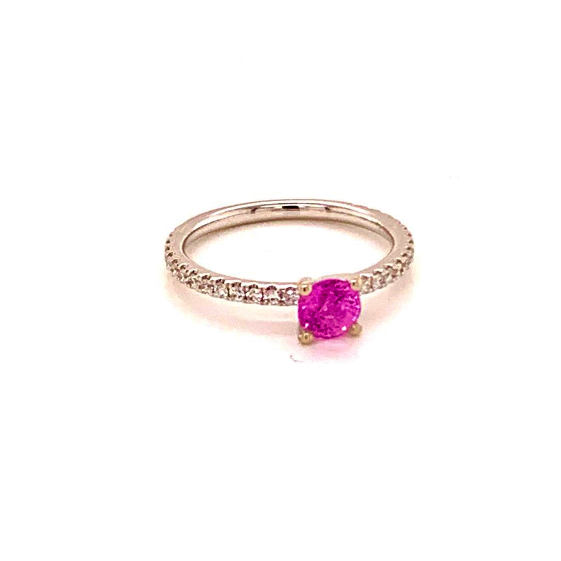 Diamond Tourmaline Rubellite Ring 6.5 18k Gold 1.04 TCW Certified $1,550 821768 - Certified Fine Jewelry