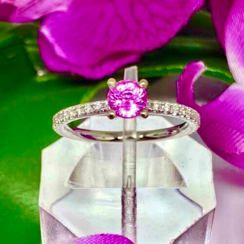 Diamond Tourmaline Rubellite Ring 6.5 18k Gold 1.04 TCW Certified $1,550 821768 - Certified Fine Jewelry