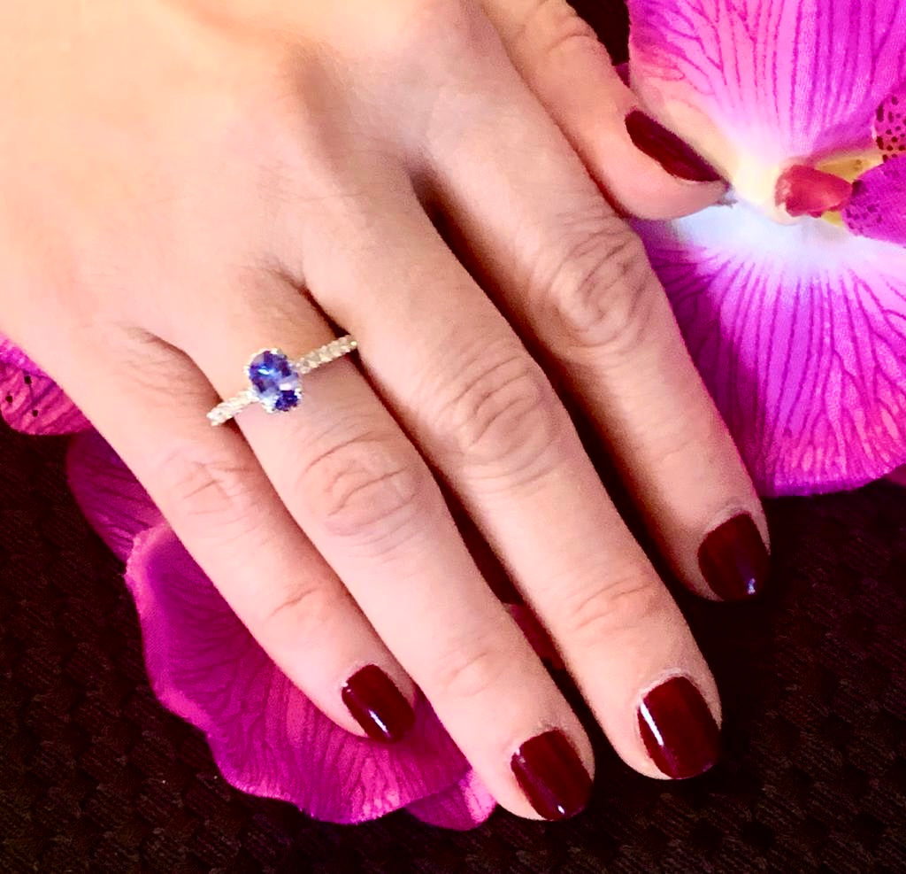 Diamond Sapphire Ring 18k Gold Women 1.725 TCW Certified $3990 913137 - Certified Fine Jewelry