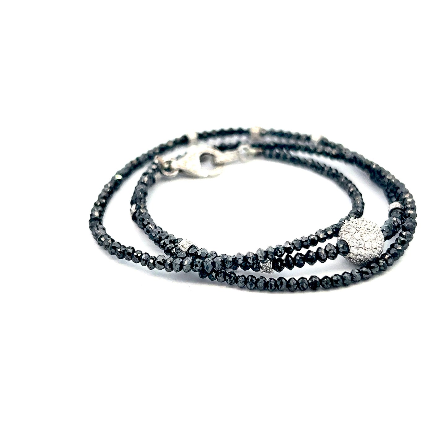 Diamond Black White Necklace 19 TCW 18k Gold 16 in Certified $5,950 920471 - Certified Fine Jewelry