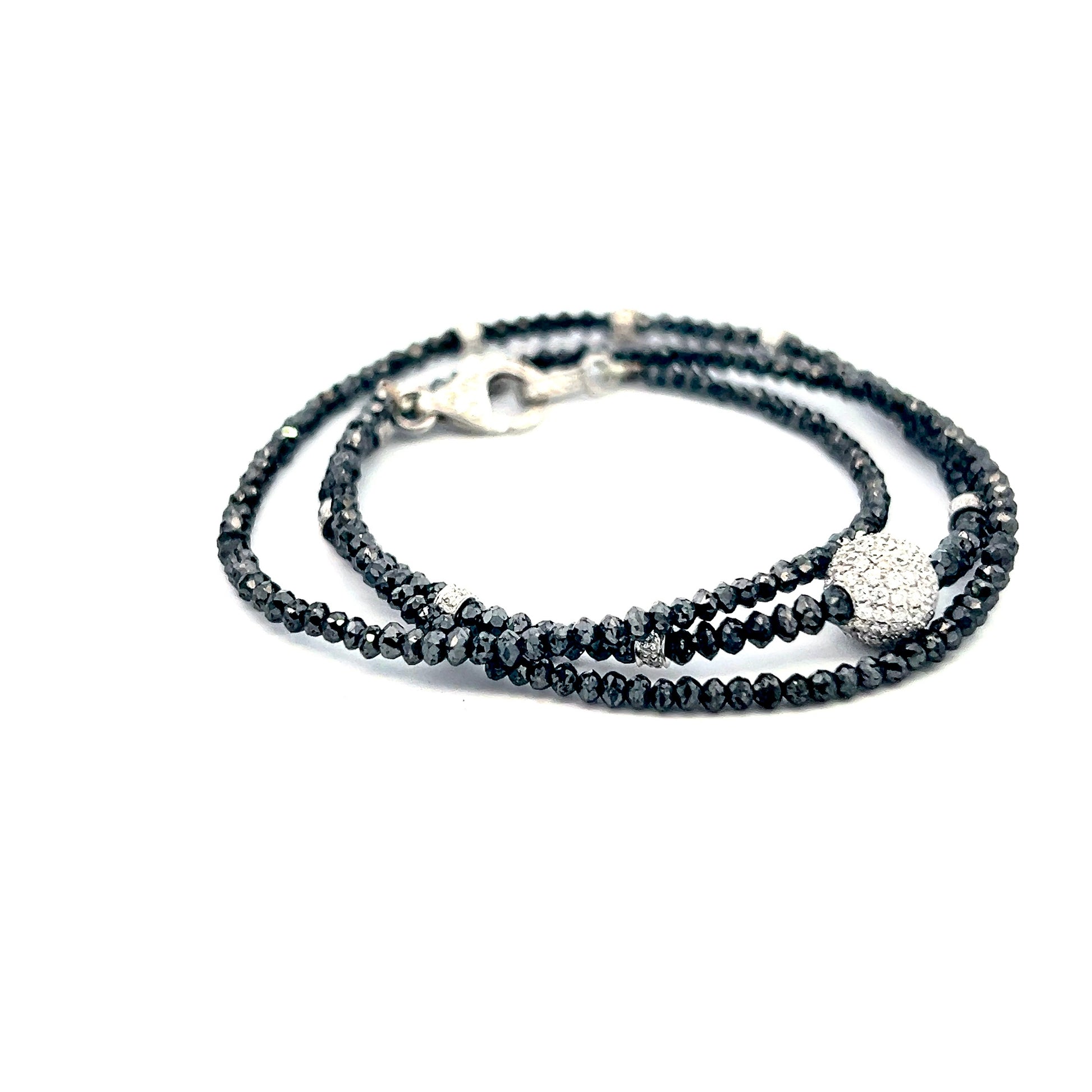 Diamond Black White Necklace 19 TCW 18k Gold 16 in Certified $5,950 920471 - Certified Fine Jewelry