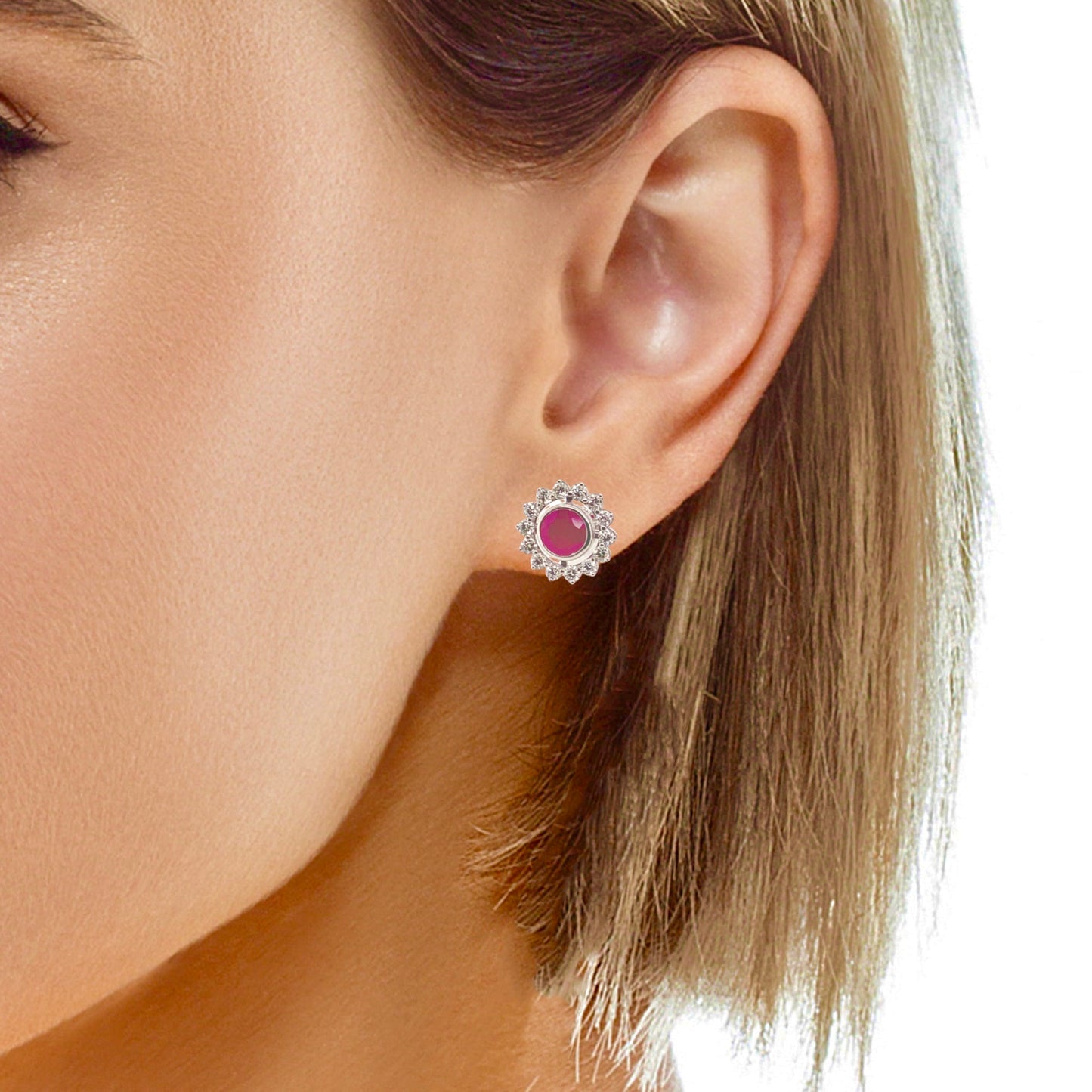 Diamond Ruby Earrings 14k Gold 2.07 TCW Certified $5,250 018670 - Certified Fine Jewelry