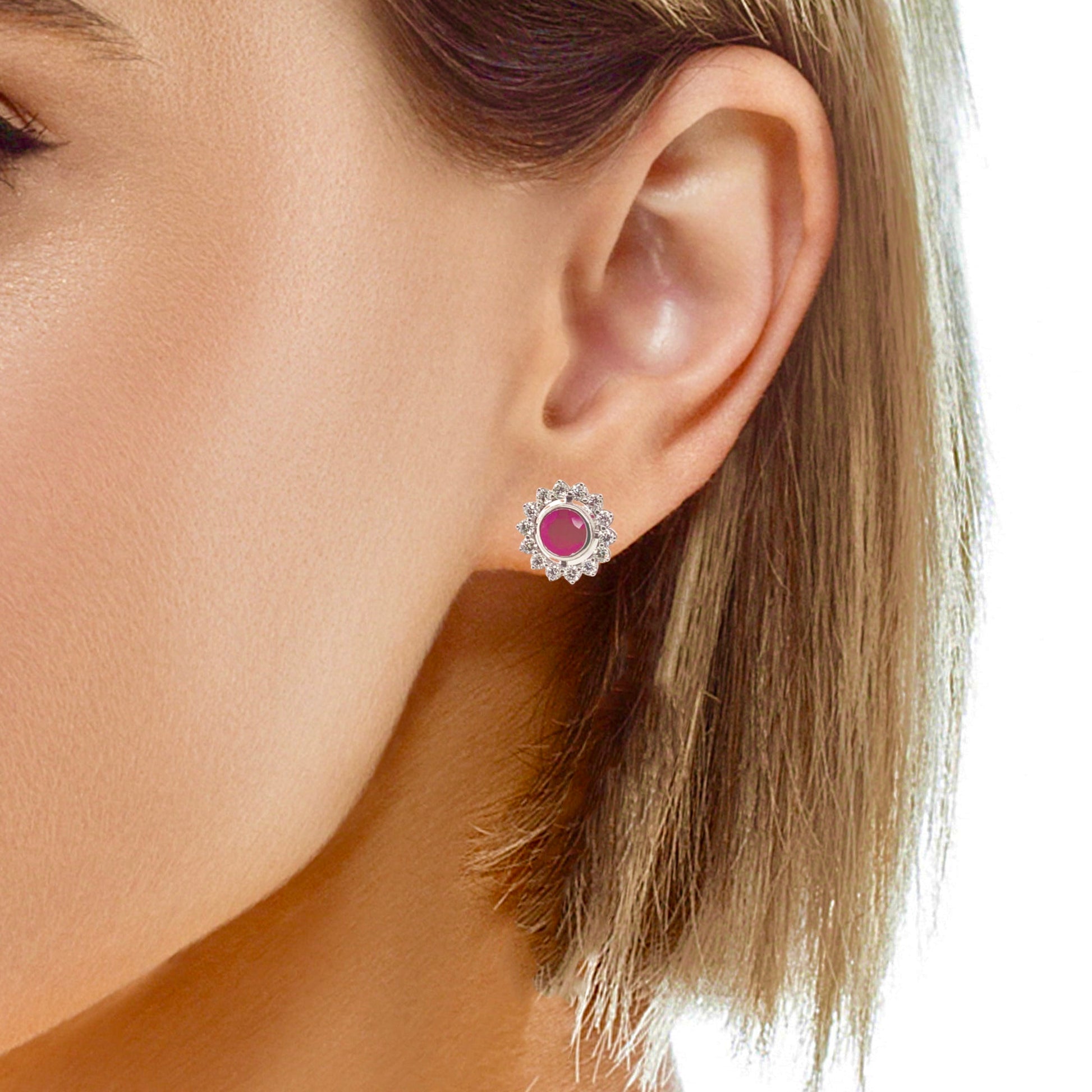 Diamond Ruby Earrings 14k Gold 2.07 TCW Certified $5,250 018670 - Certified Fine Jewelry
