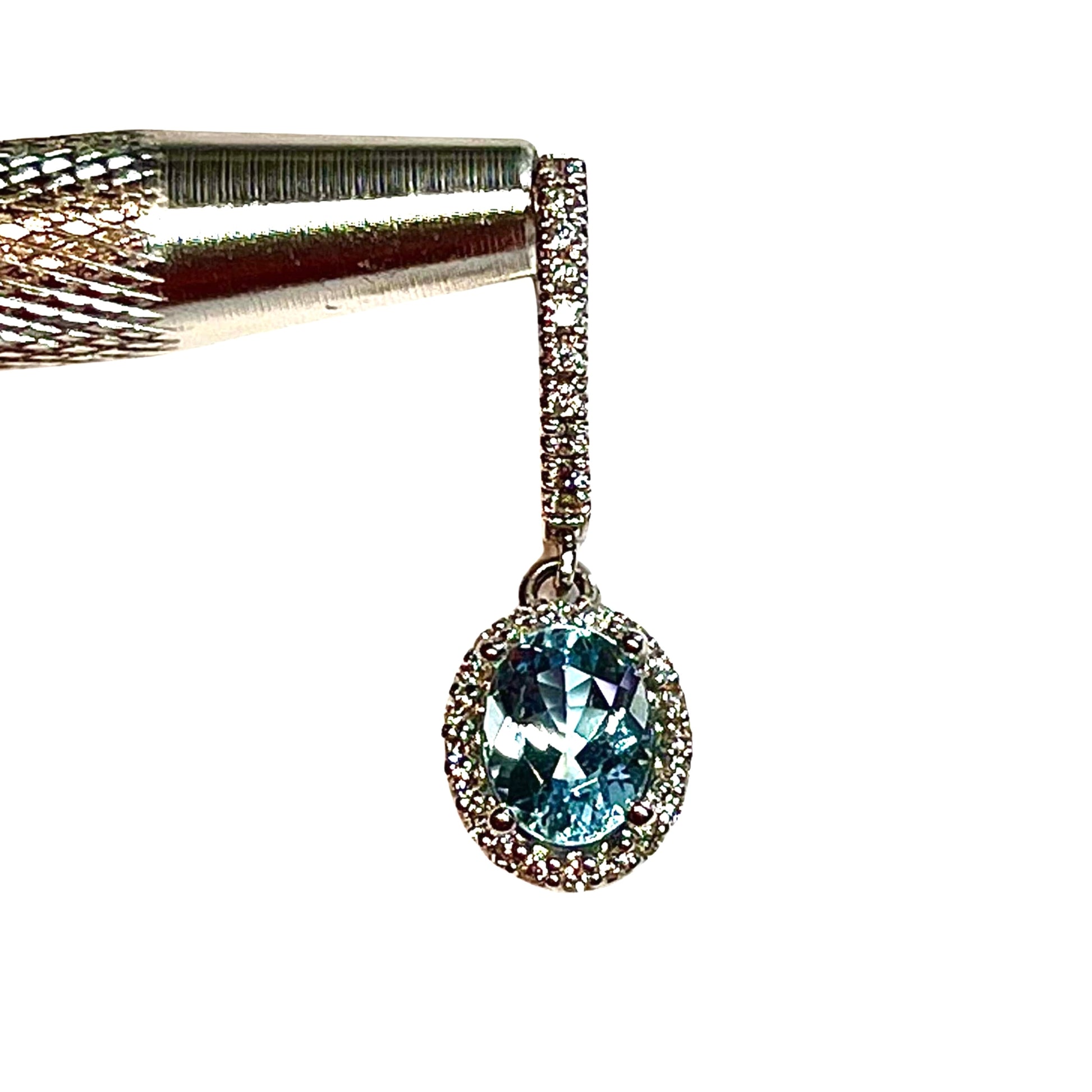Natural Aquamarine Diamond Dangle Earrings 14k W Gold 2.55 TCW Certified $4,950 211358 - Certified Fine Jewelry
