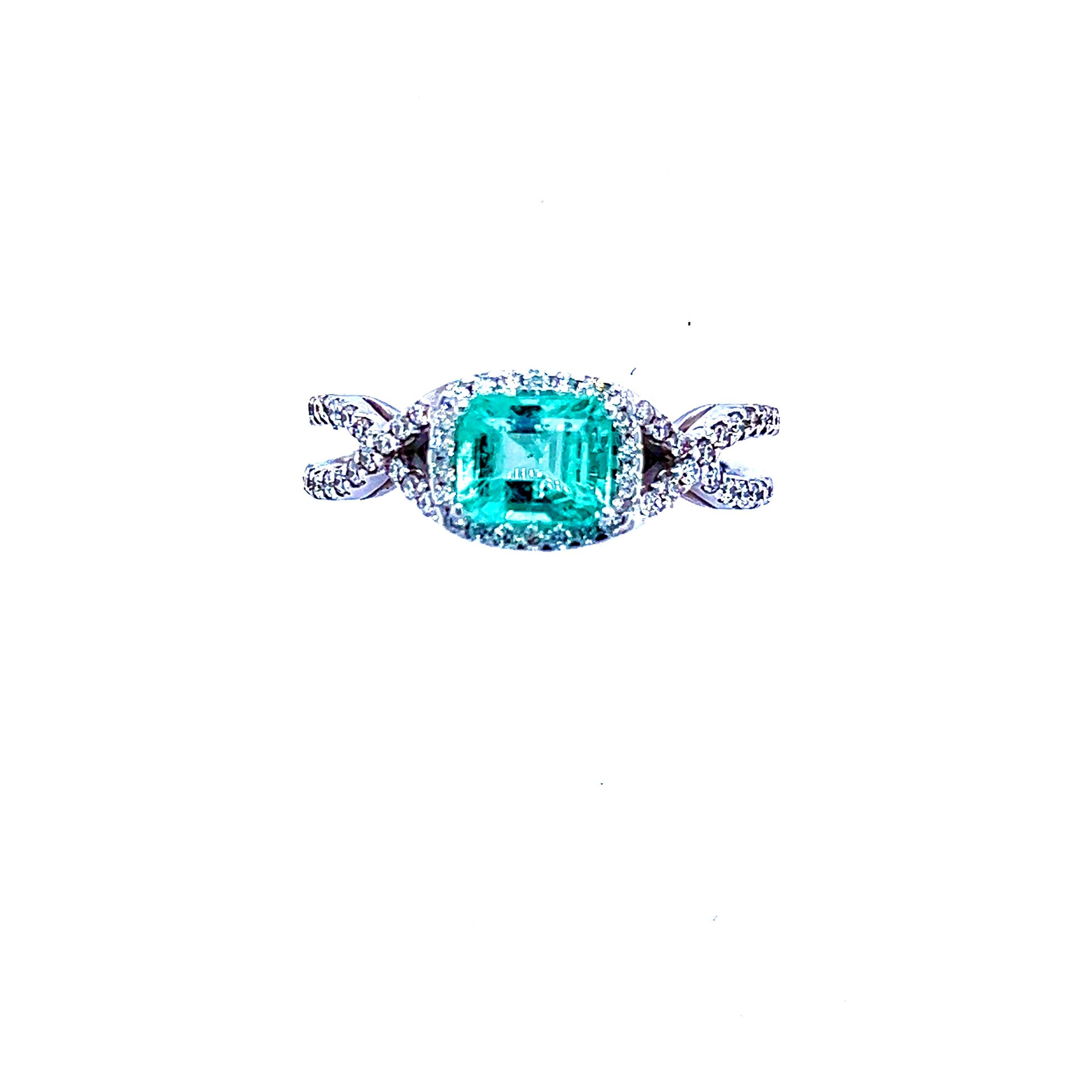 Natural Emerald Diamond Ring 6.5 14k W Gold 1.31 TCW Certified $4,750 216674 - Certified Fine Jewelry