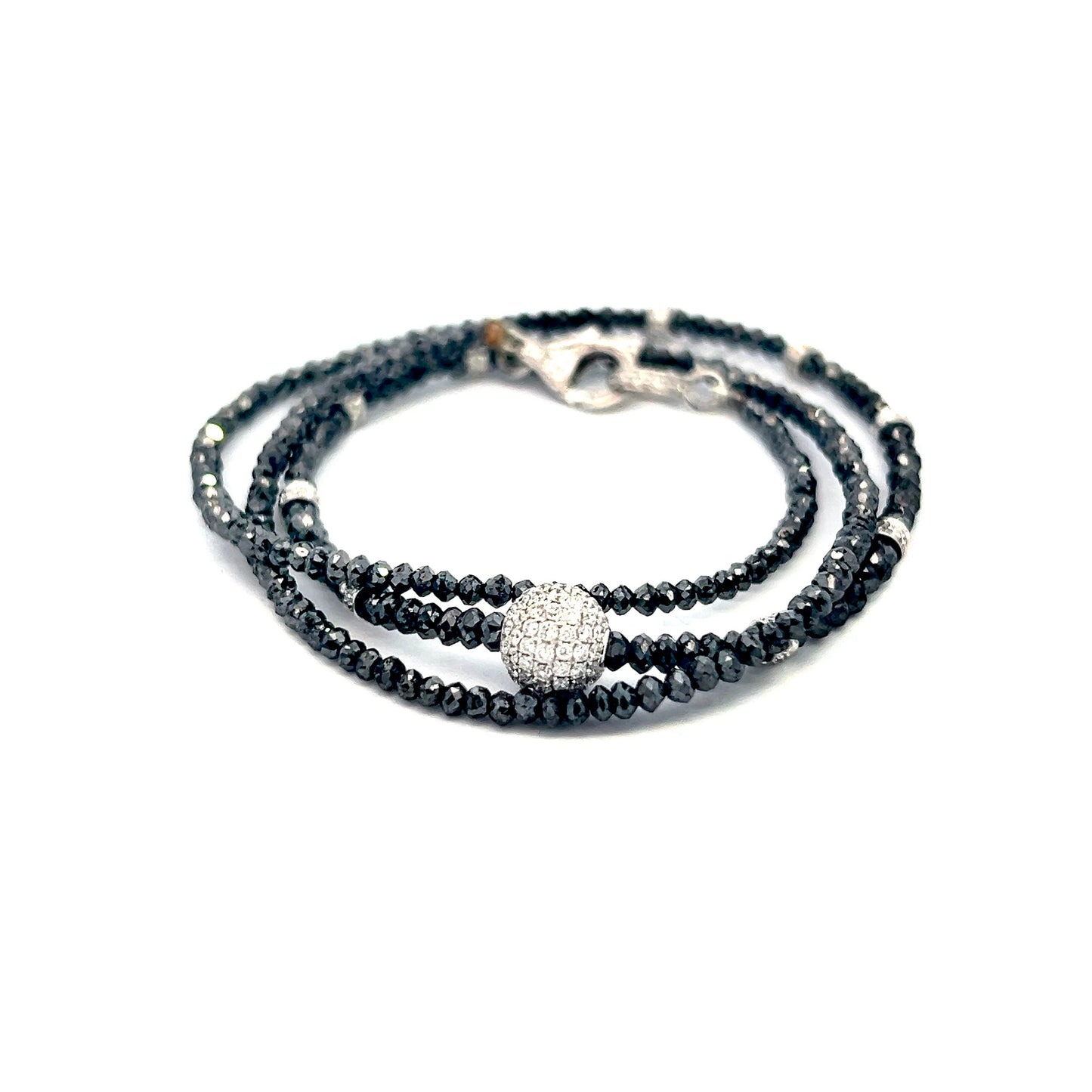 Diamond Black White Necklace 19 TCW 18k Gold 16 in Certified $5,950 920471 - Certified Fine Jewelry