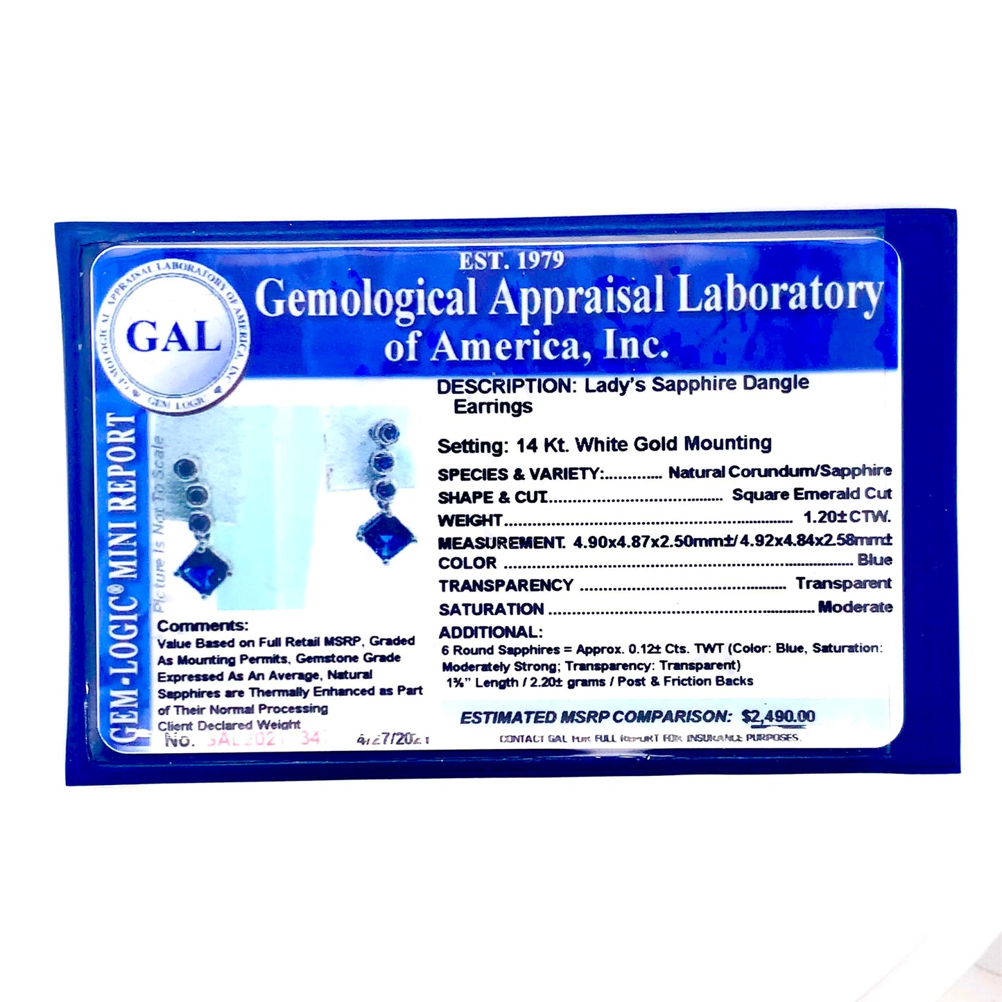 Natural Sapphire Dangle Earrings 14k Gold 1.32 TCW Certified $2,490 113471 - Certified Fine Jewelry