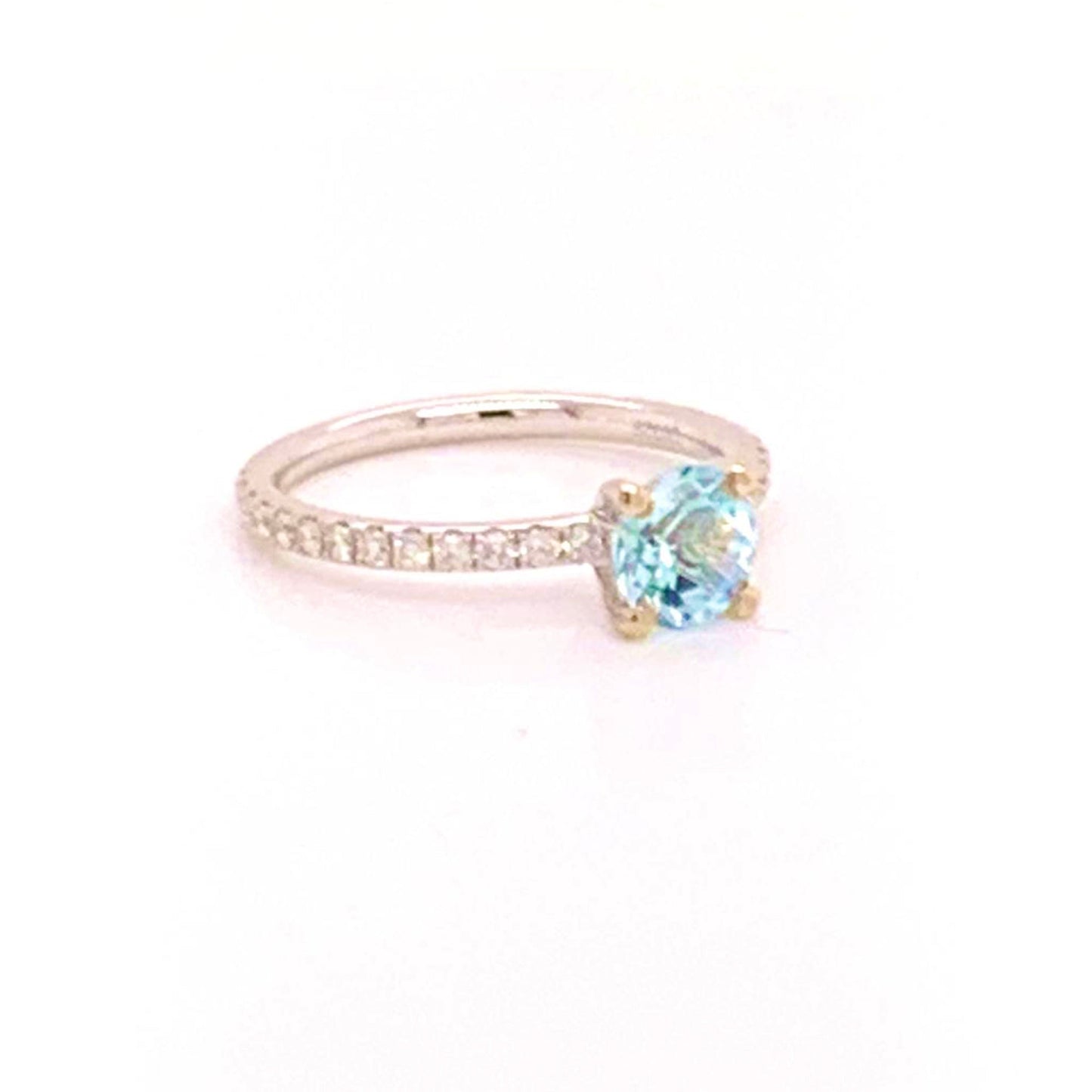 Diamond Aquamarine Ring 18k Gold 1.08 TCW Certified $1,800 822592 - Certified Fine Jewelry