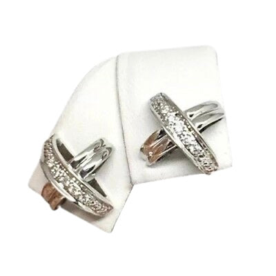 Diamond Stud Earrings 14k Gold"X" Certified $995 820694 - Certified Fine Jewelry