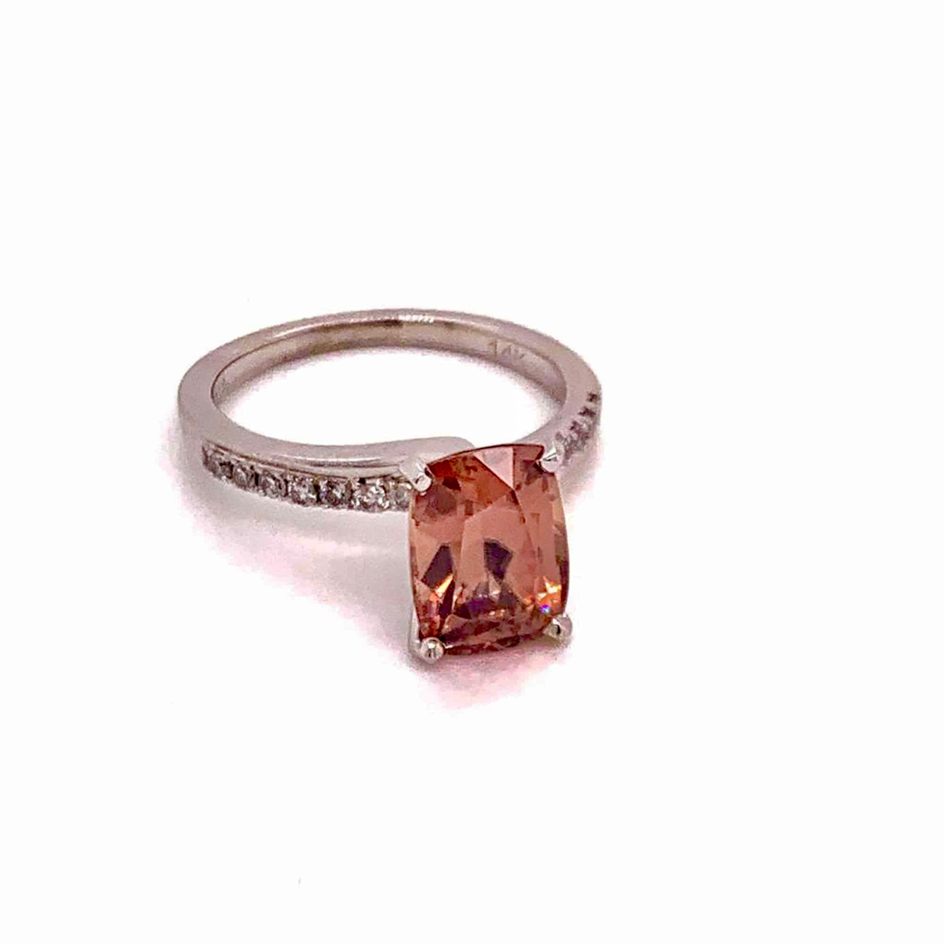 Diamond Zircon Ring 14k Gold Large 4.45 TCW Women Certified $3,100 912276 - Certified Fine Jewelry