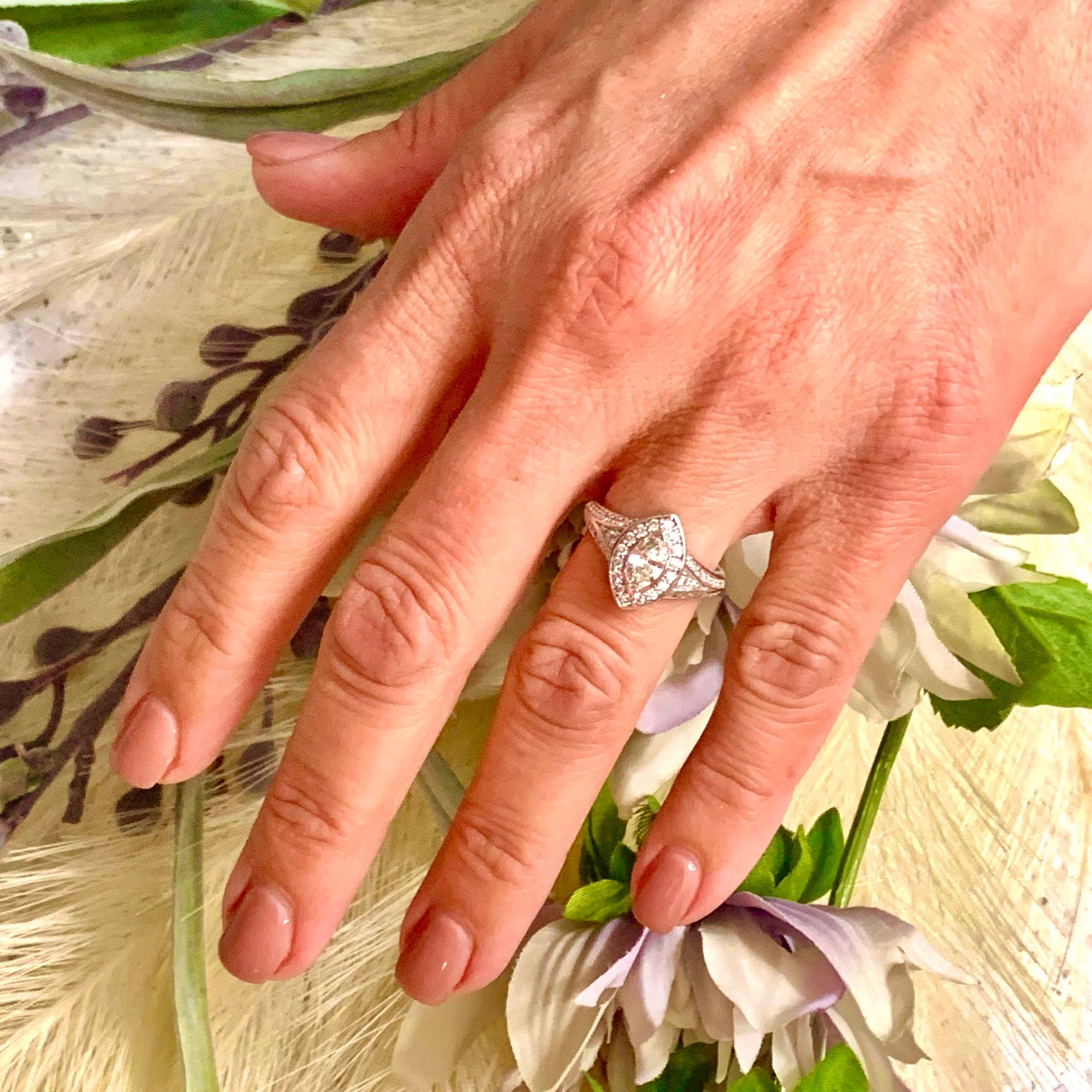 Diamond Ring Size 6.5 14k White Gold 0.45 TCW 4.88g Certified $5,950 120603 - Certified Fine Jewelry