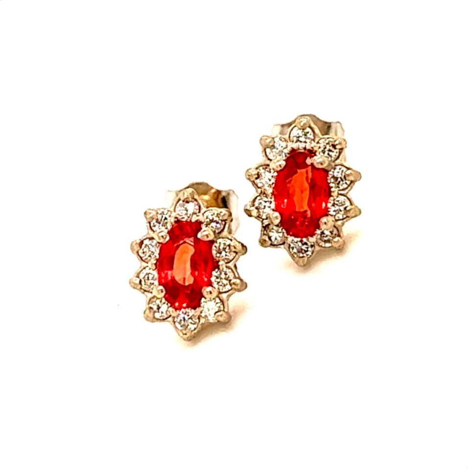 Natural Sapphire Diamond Stud Earrings 14k Gold 0.70 TCW Certified $2,450 215608 - Certified Fine Jewelry