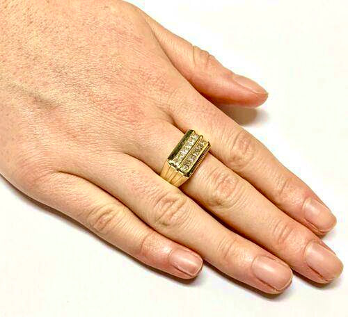 Diamond Ring 14k Gold 2 CTS Princess Cut Unisex Certified $4,200 606238 - Certified Fine Jewelry