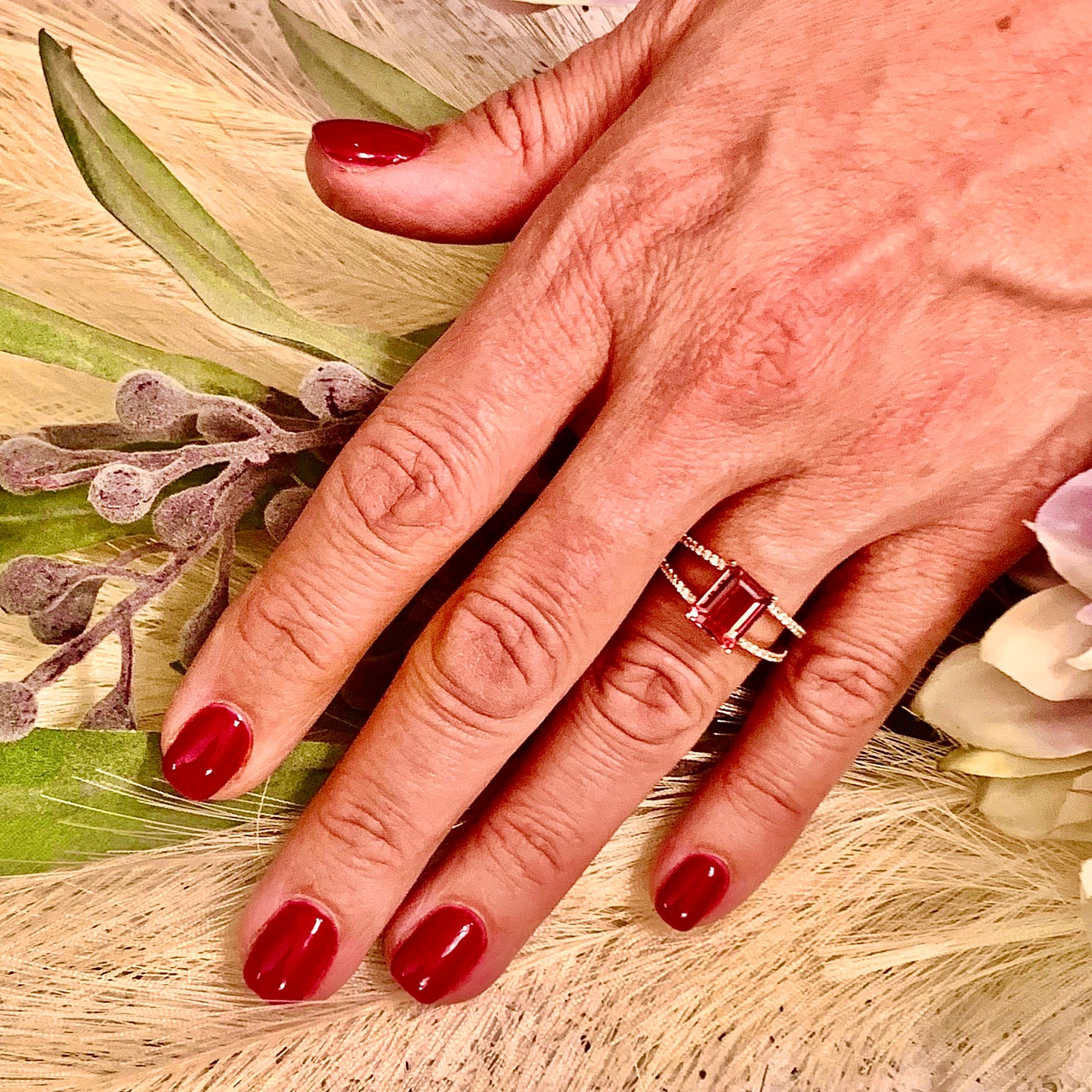 Natural Tourmaline Diamond Ring 14k RG 2.2 TCW Certified $4,950 112165 - Certified Fine Jewelry