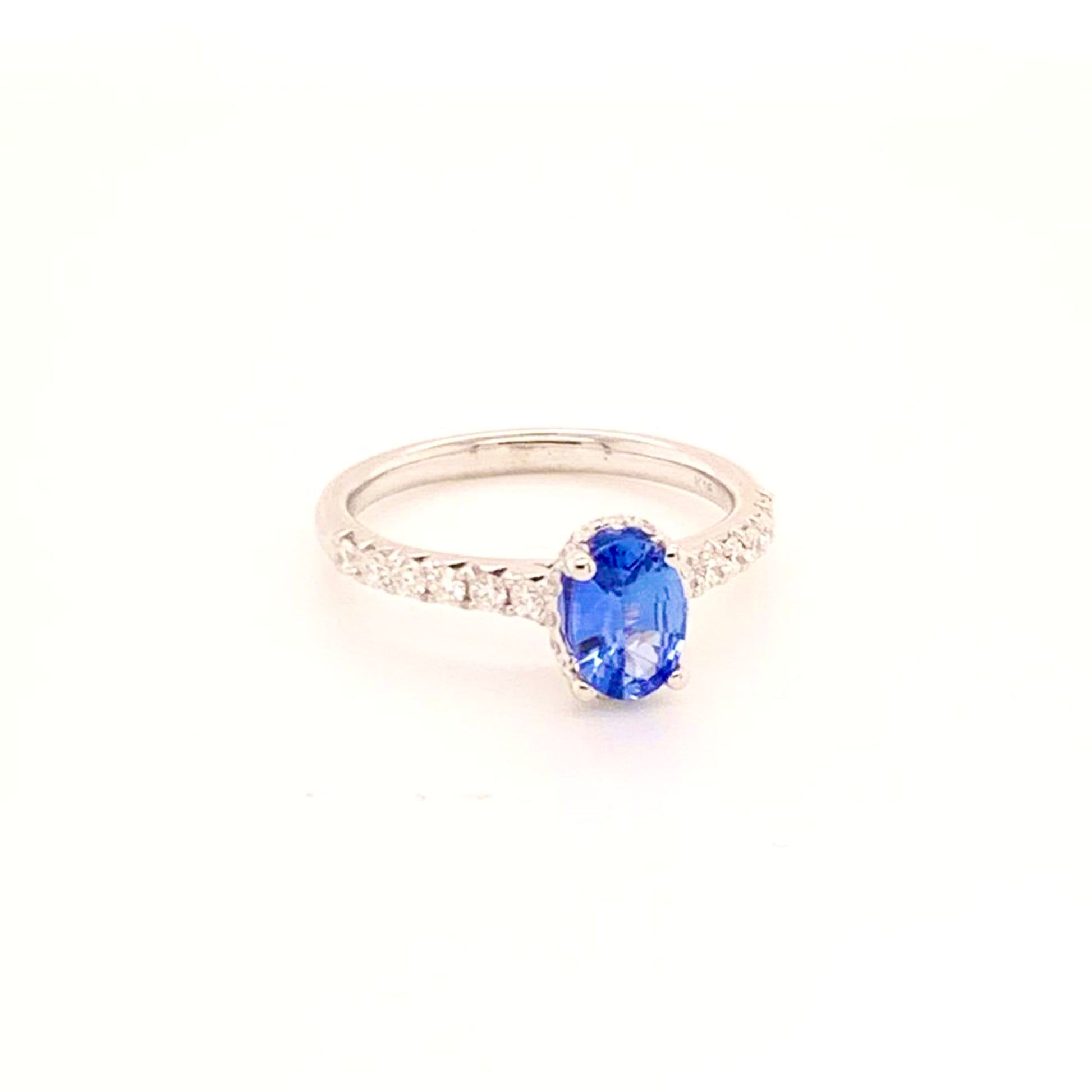 Diamond Sapphire Ring 18k Gold Women 1.725 TCW Certified $3990 913137 - Certified Fine Jewelry
