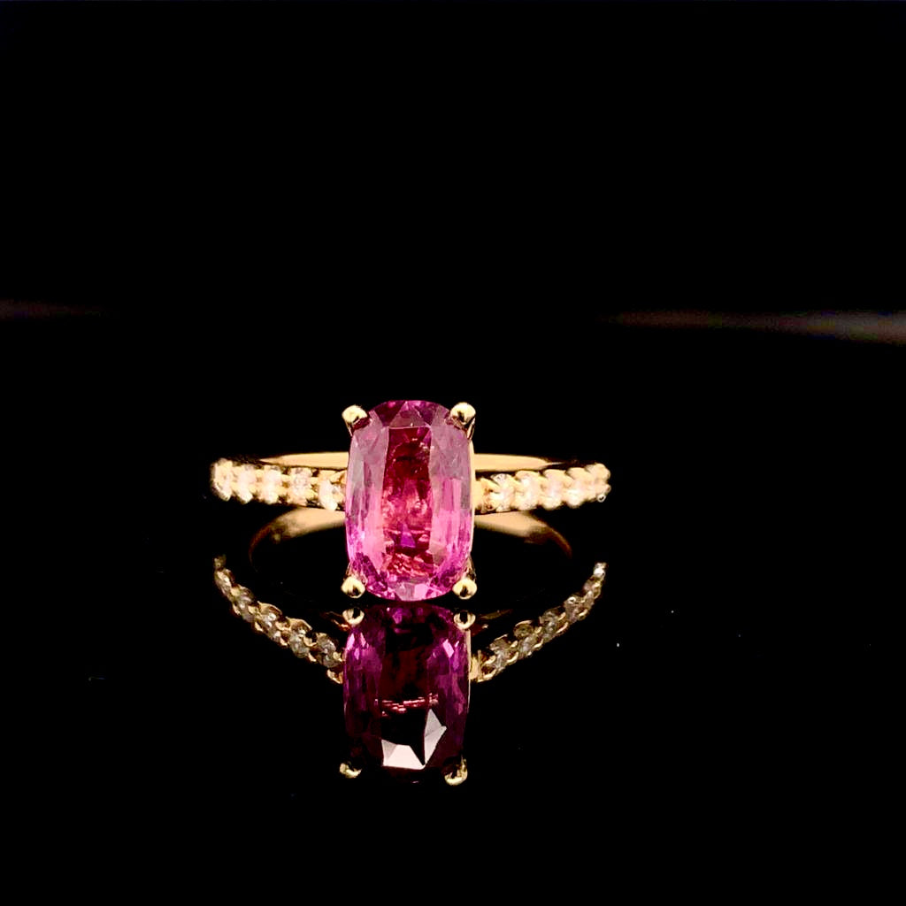Diamond Purple Sapphire Ring 2 CT 14k Gold Certified $4,925 Women 915192 - Certified Fine Jewelry