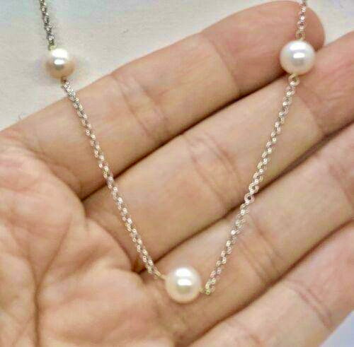 Akoya Pearl Necklace 7.65-7.85 mm 14k Gold 19" Women Certified $1,850 721769 - Certified Fine Jewelry