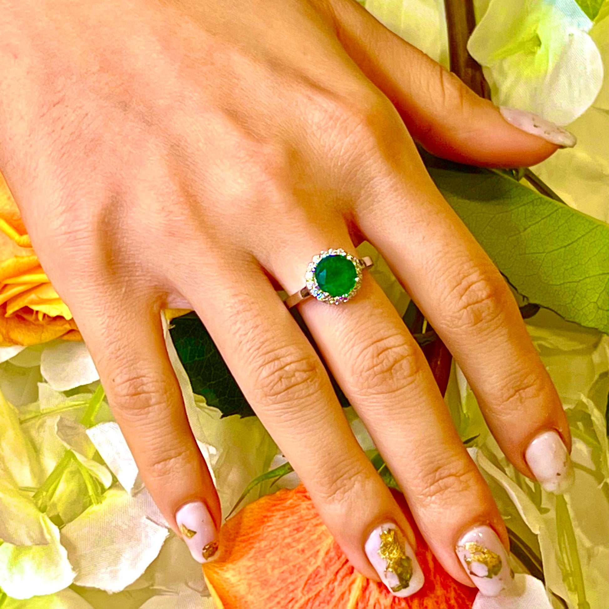 Natural Emerald Diamond Ring 14k Gold 2.83 TCW Certified $4,950 213252 - Certified Fine Jewelry
