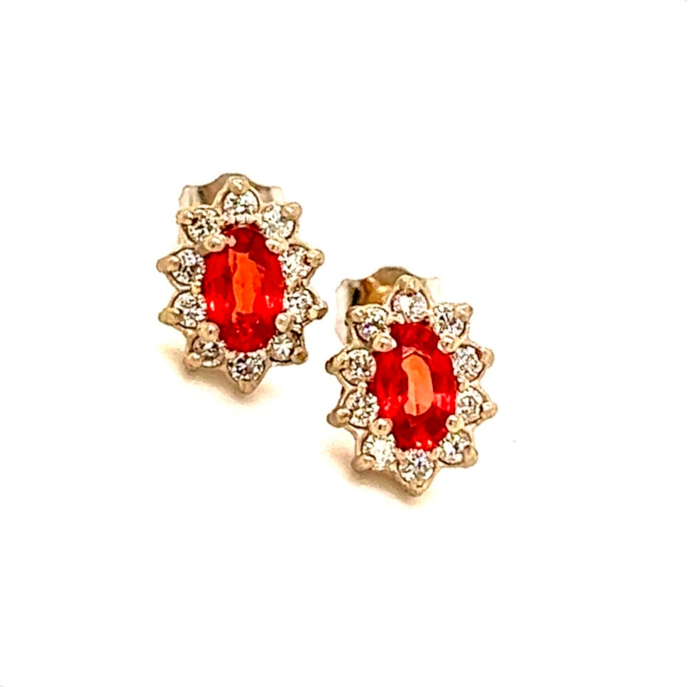 Natural Sapphire Diamond Stud Earrings 14k Gold 0.70 TCW Certified $2,450 215608 - Certified Fine Jewelry