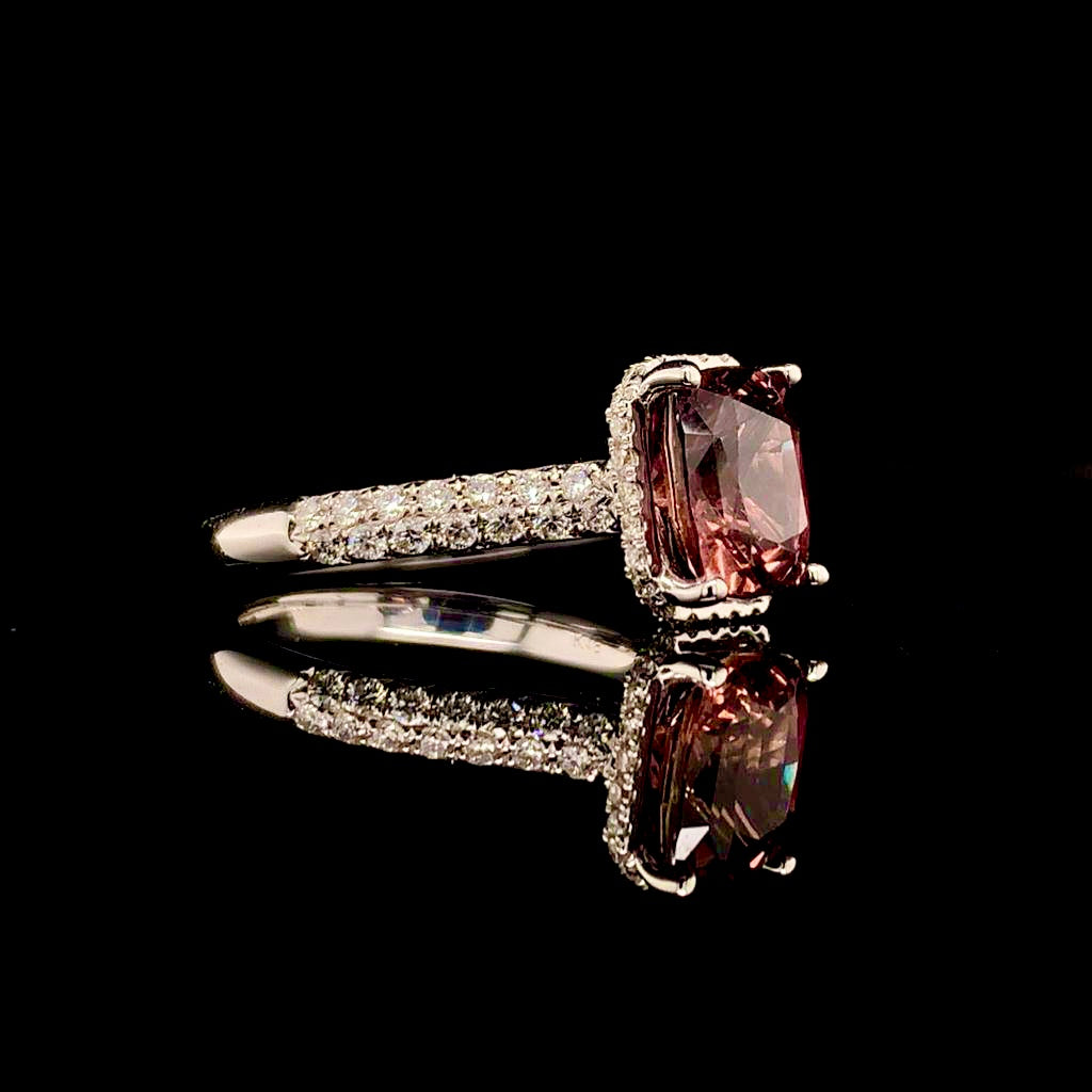 Diamond Sapphire Ring 18k Gold WG Women 3.027 Ct Certified $3950 913126 - Certified Fine Jewelry