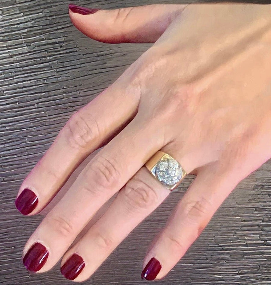 Diamond Ring Unisex 14 KT Yellow & White Gold 1.10 CT Certified $5,950 018203