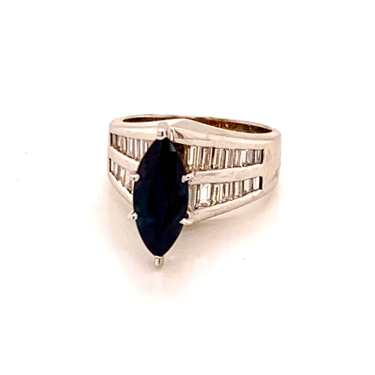 Diamond Sapphire Ring 14k Gold 2.60 TCW Women Certified $3,700 911204 - Certified Fine Jewelry