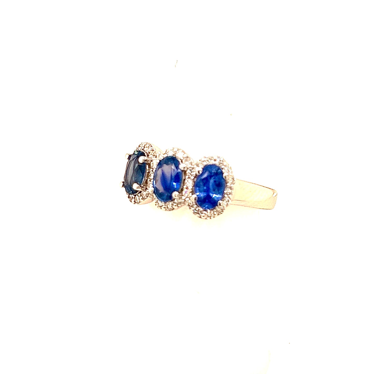 Natural Sapphire Diamond Ring 7 14k W Gold 1.67 TCW Certified $4,975 218113 - Certified Fine Jewelry