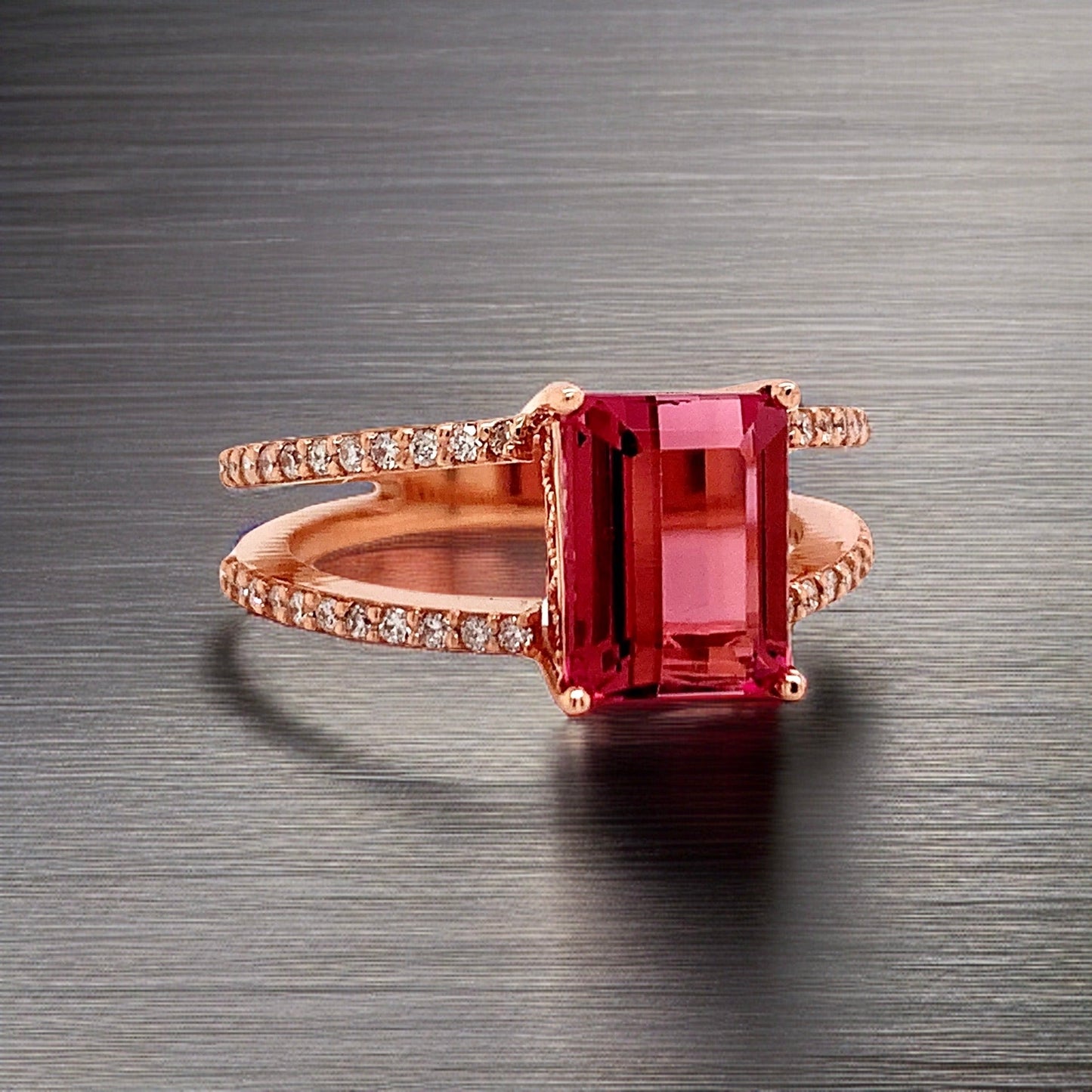 Natural Tourmaline Diamond Ring 14k RG 2.2 TCW Certified $4,950 112165 - Certified Fine Jewelry
