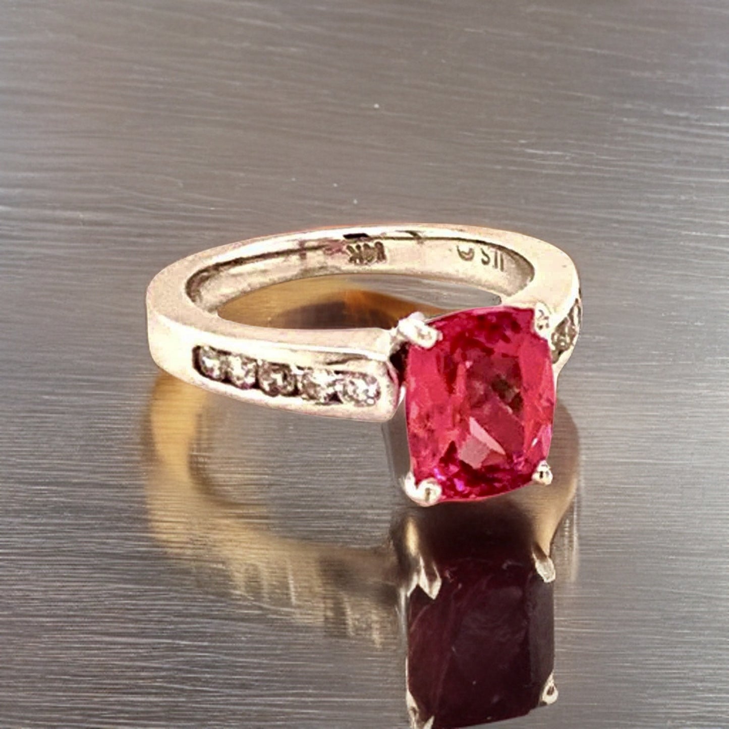 Diamond Rubellite Tourmaline Ring 3 TCW 14k Gold Certified $3,450 912277 - Certified Fine Jewelry