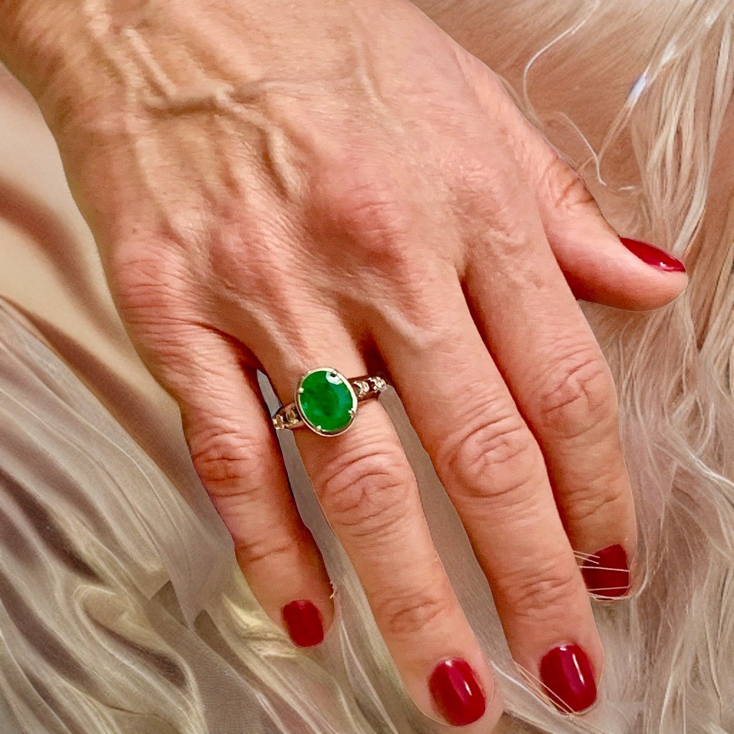 Emerald Diamond Statement Ring 4.05 Ct 14k Gold Women Certified $3,950 913623 - Certified Fine Jewelry