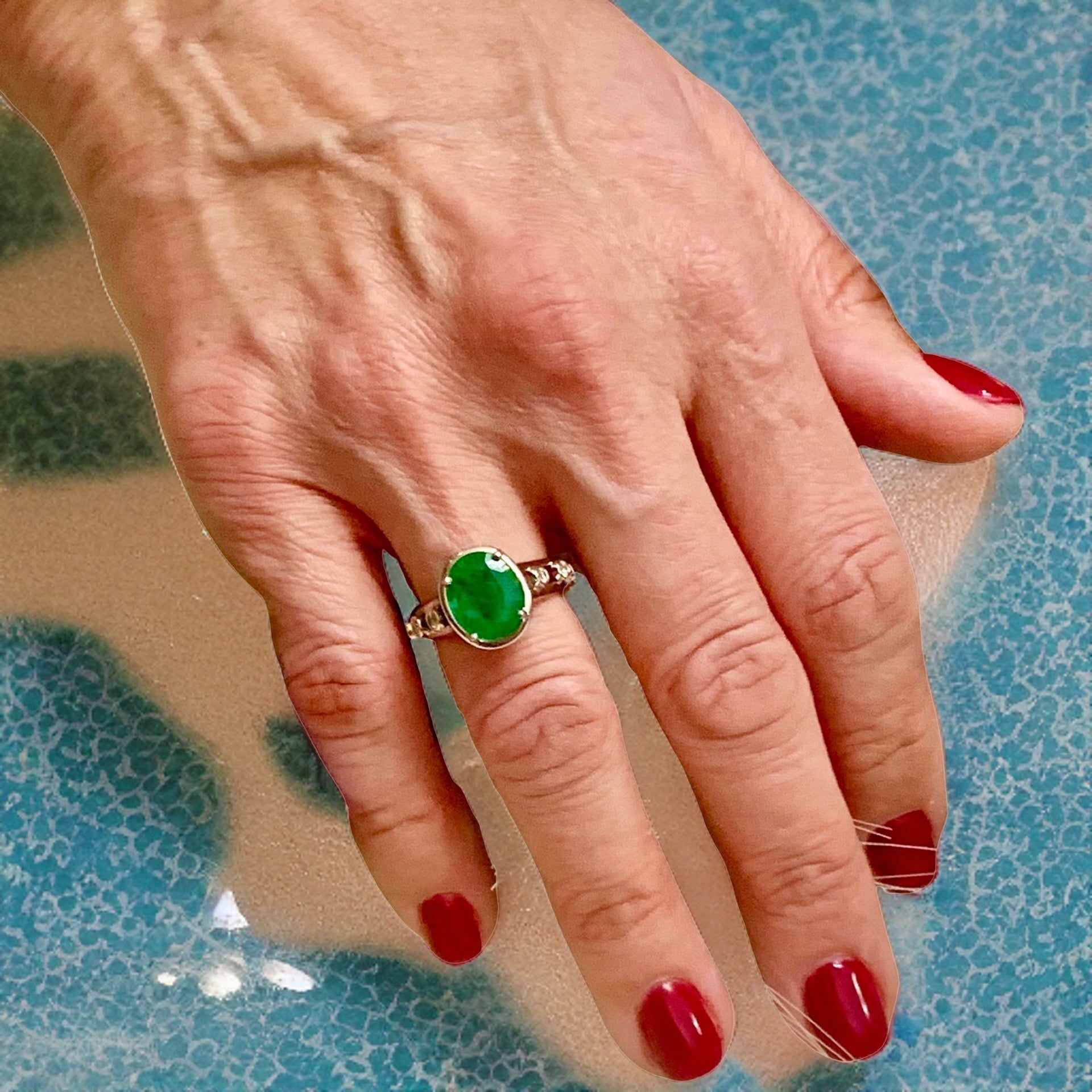Emerald Diamond Statement Ring 4.05 Ct 14k Gold Women Certified $3,950 913623 - Certified Fine Jewelry