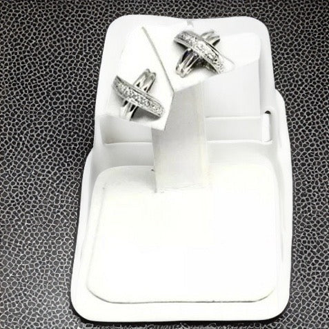Diamond Stud Earrings 14k Gold"X" Certified $995 820694 - Certified Fine Jewelry