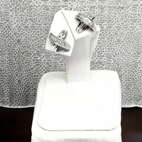 Diamond Stud Earrings 14k Gold"X" Certified $995 820694 - Certified Fine Jewelry