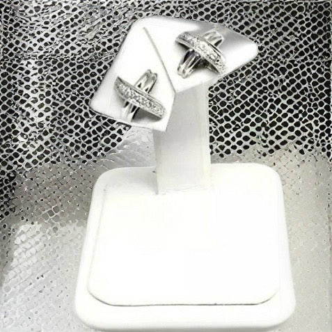 Diamond Stud Earrings 14k Gold"X" Certified $995 820694 - Certified Fine Jewelry